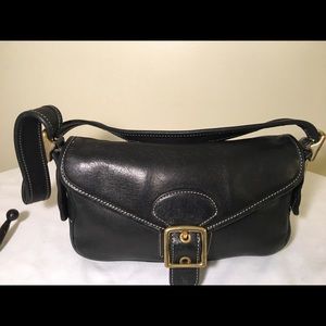 Vintage Black Leather Coach Handbag